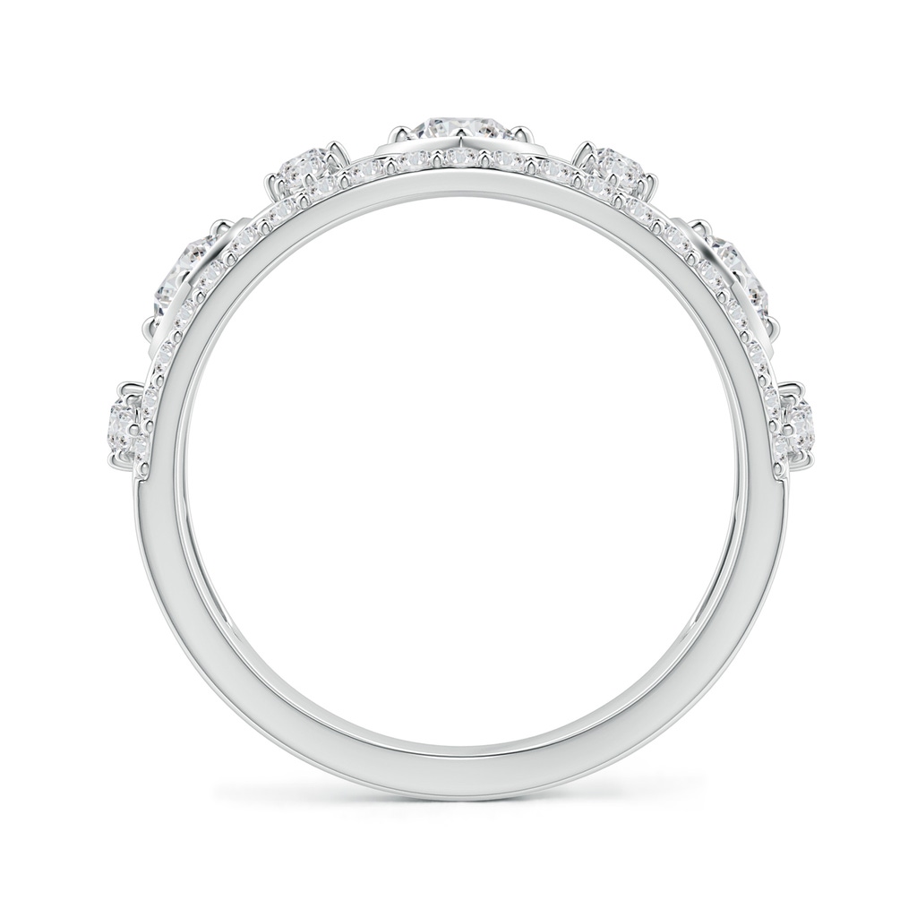 3.5mm HSI2 Art Deco Inspired Diamond Filigree Anniversary Ring in White Gold Side 1
