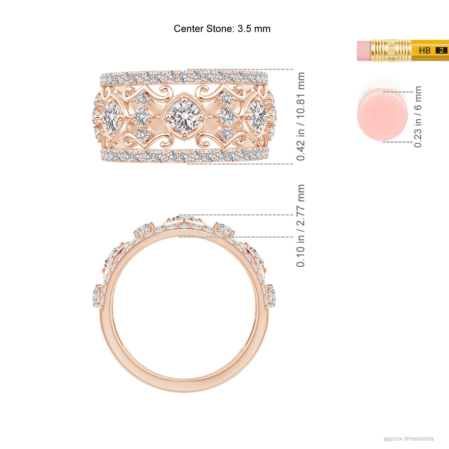 I-J, I1-I2 / 1.15 CT / 14 KT Rose Gold