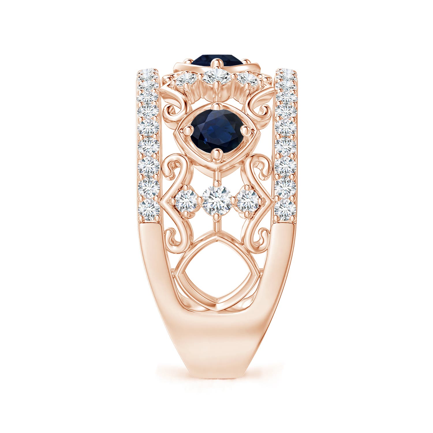 A - Blue Sapphire / 1.33 CT / 14 KT Rose Gold