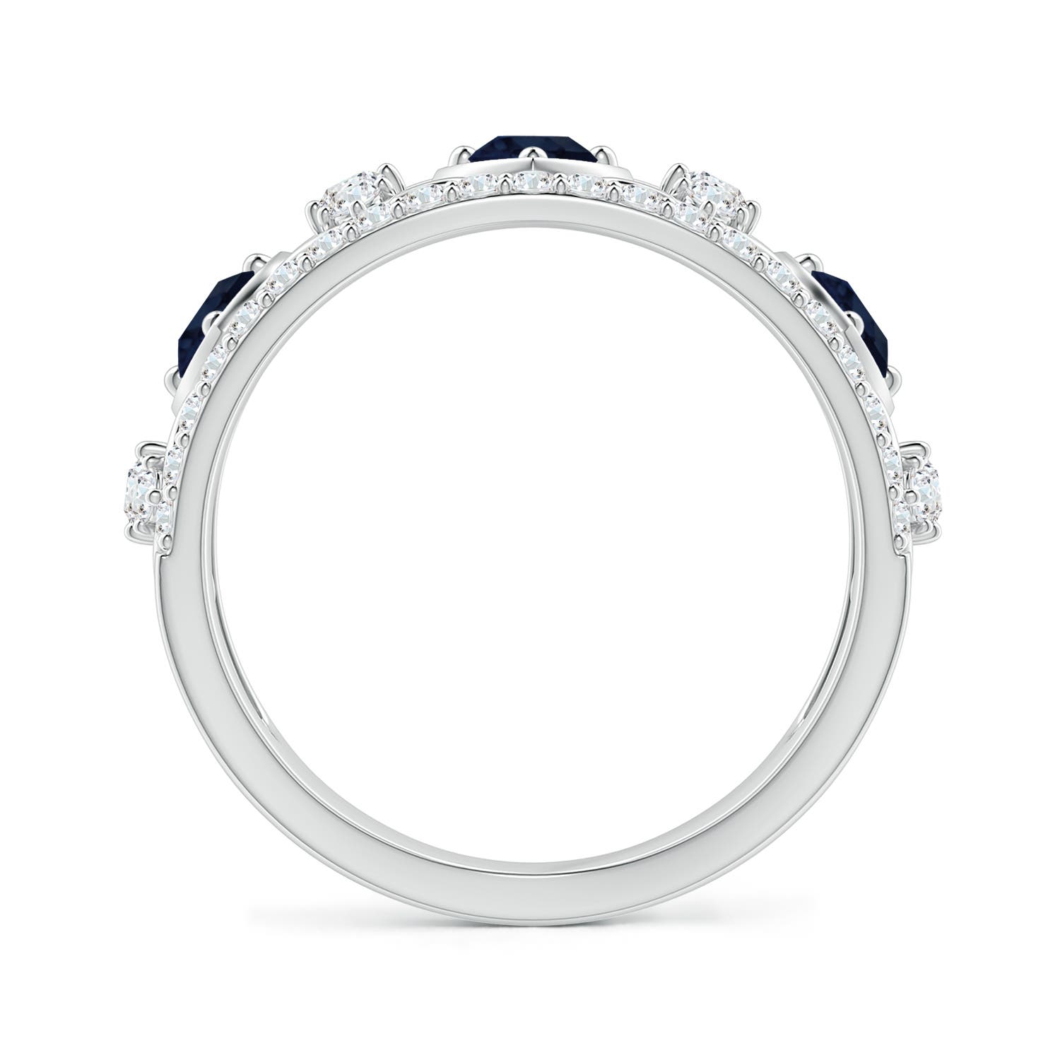 A - Blue Sapphire / 1.33 CT / 14 KT White Gold