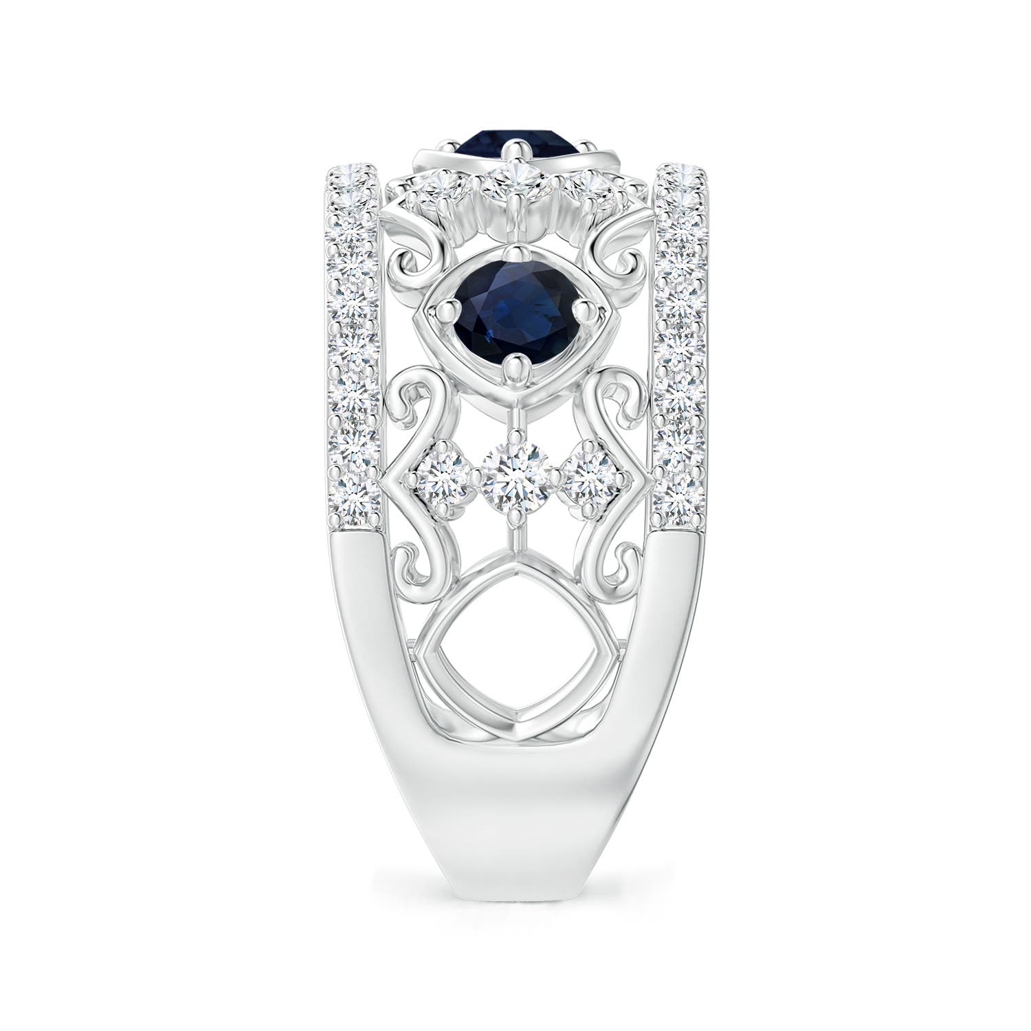 A - Blue Sapphire / 1.33 CT / 14 KT White Gold