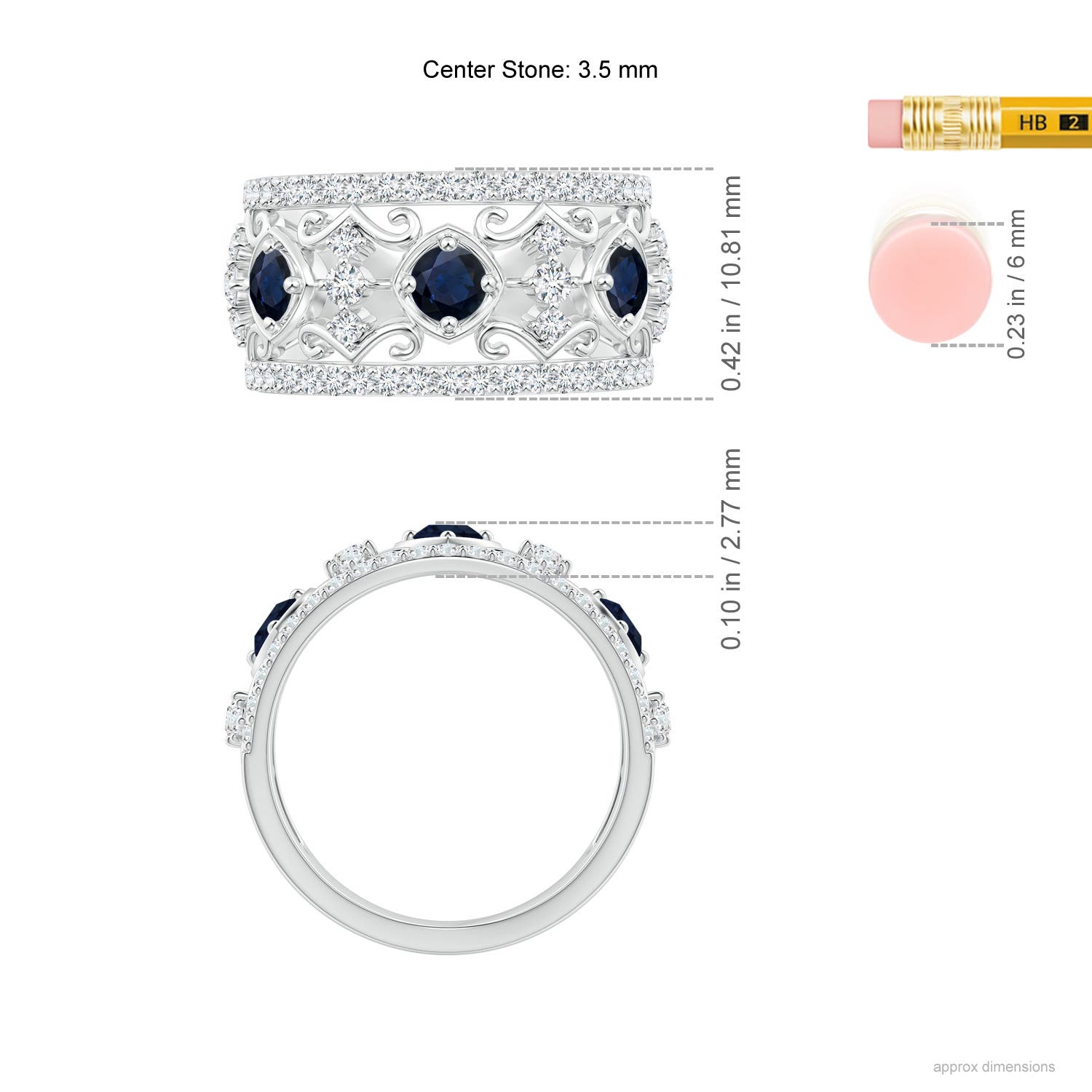 A - Blue Sapphire / 1.33 CT / 14 KT White Gold