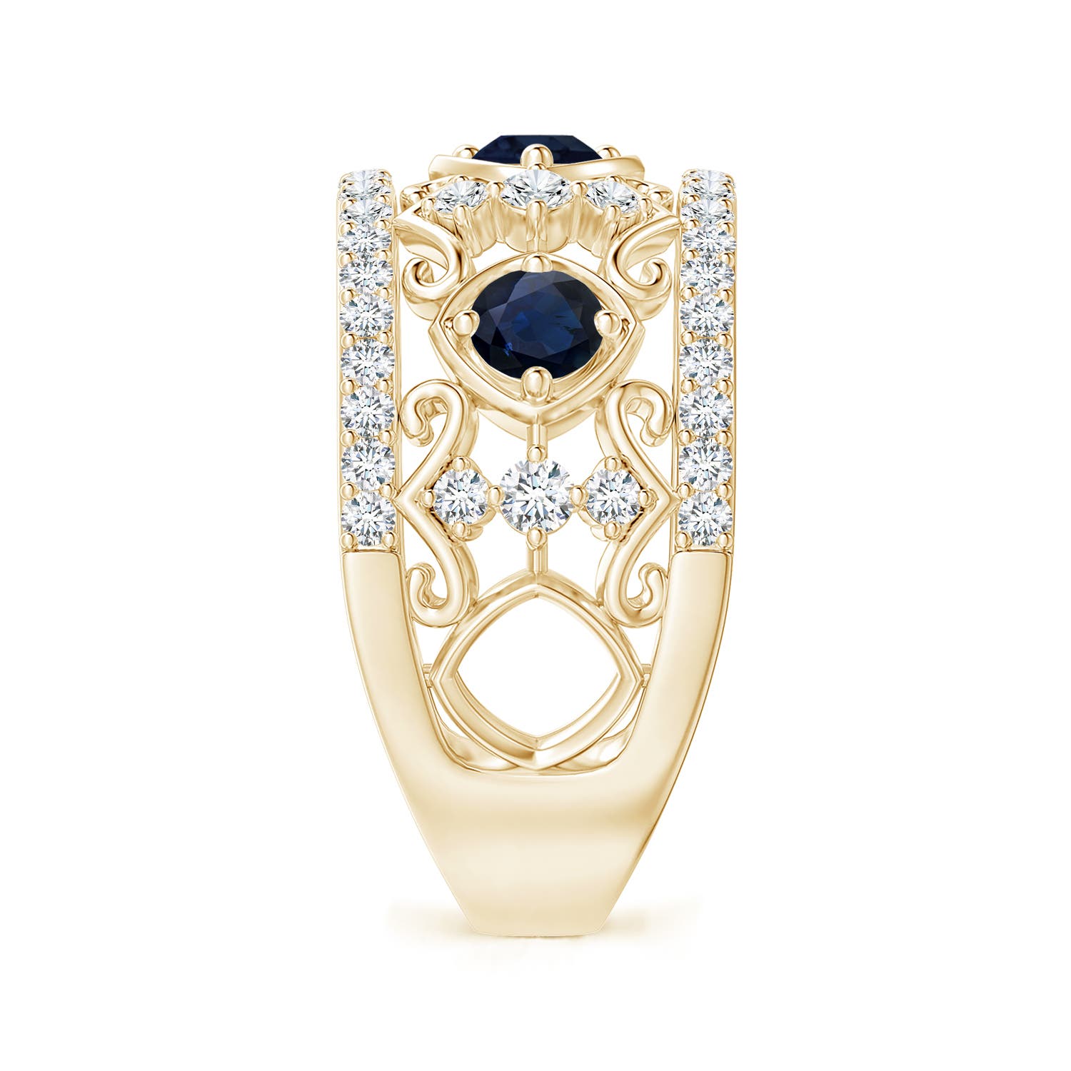 A - Blue Sapphire / 1.33 CT / 14 KT Yellow Gold