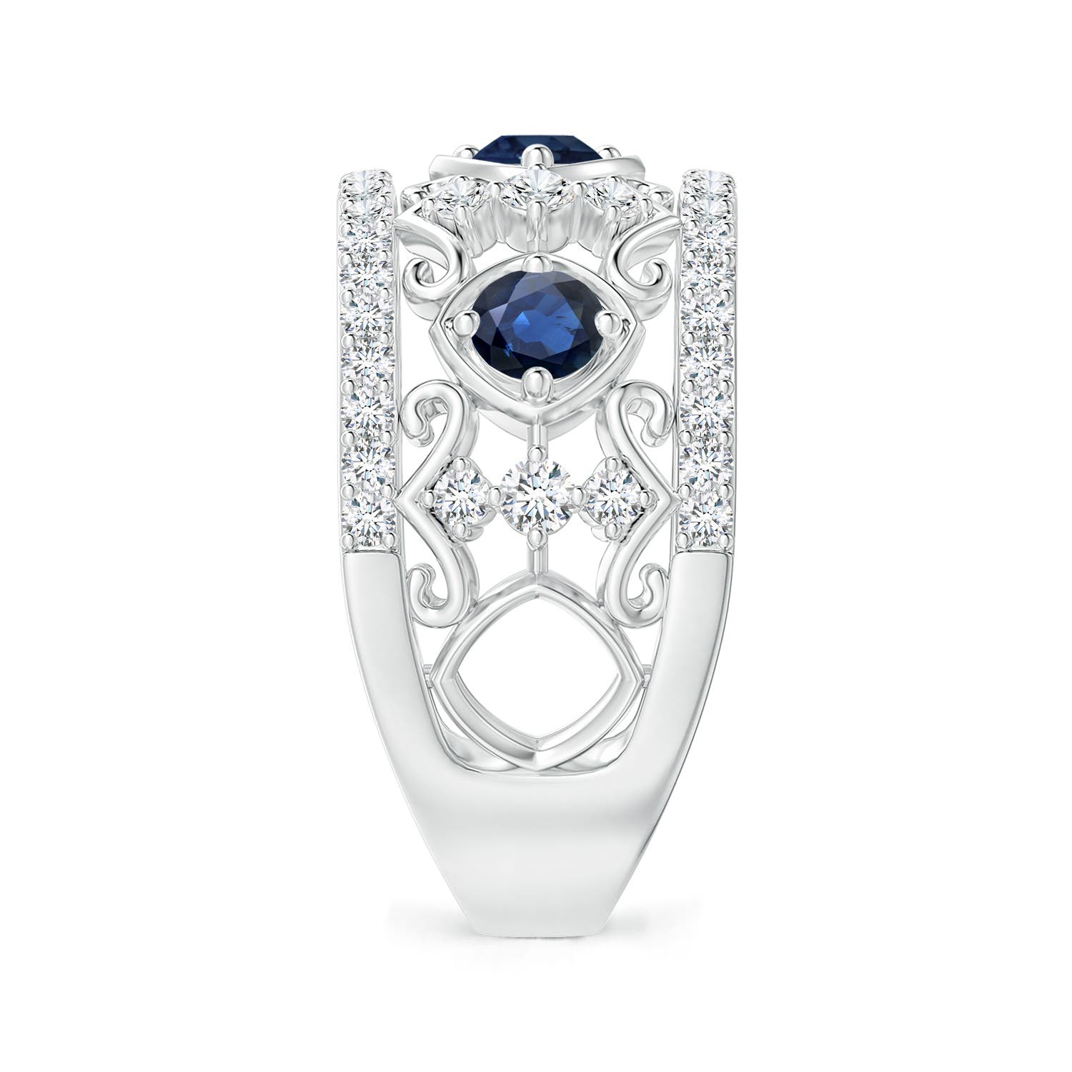 AA - Blue Sapphire / 1.33 CT / 14 KT White Gold