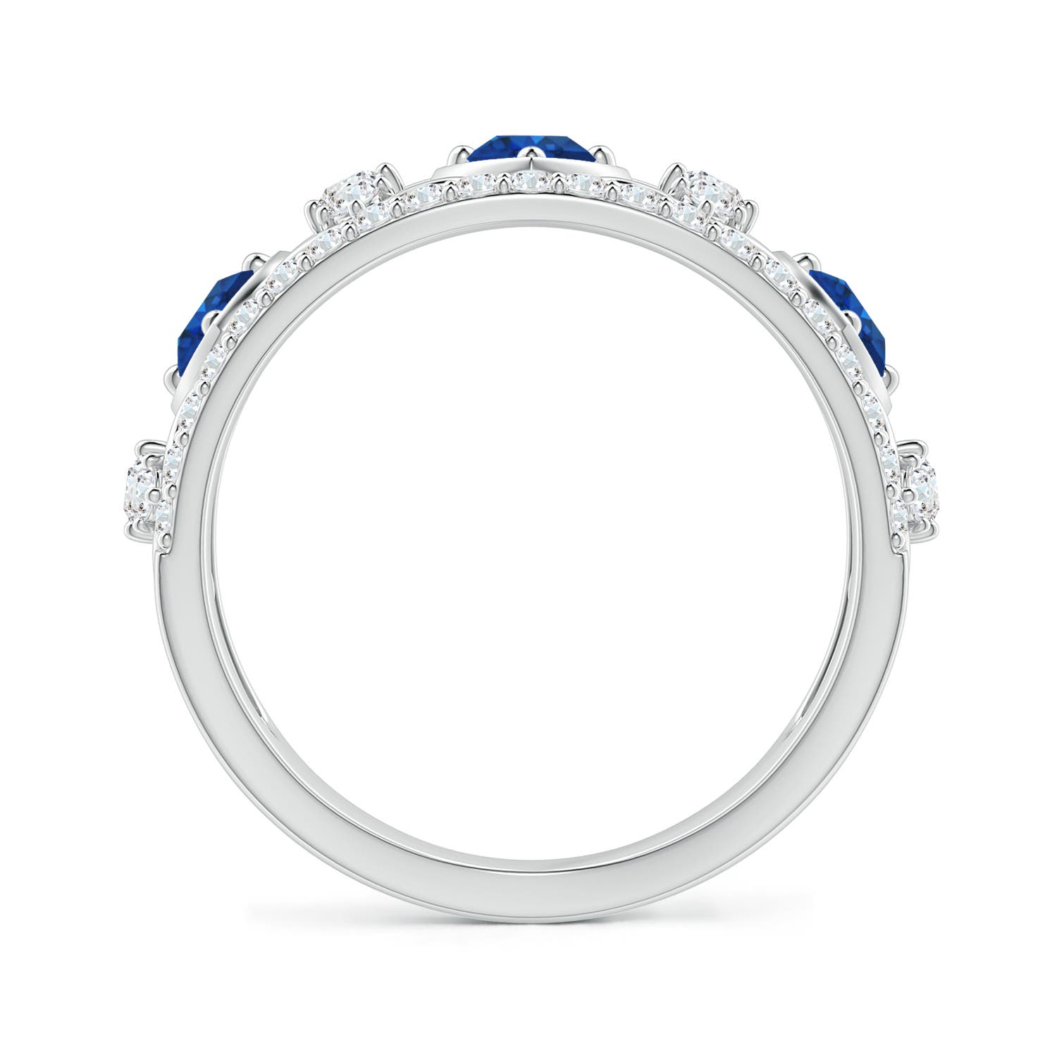 AAA - Blue Sapphire / 1.33 CT / 14 KT White Gold