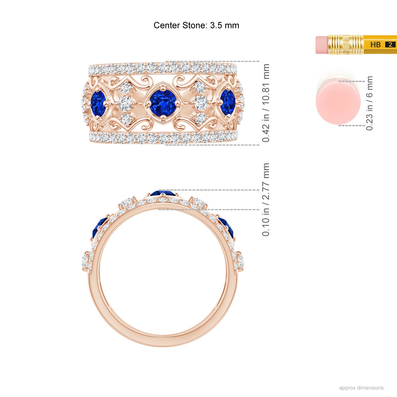 AAAA - Blue Sapphire / 1.33 CT / 14 KT Rose Gold