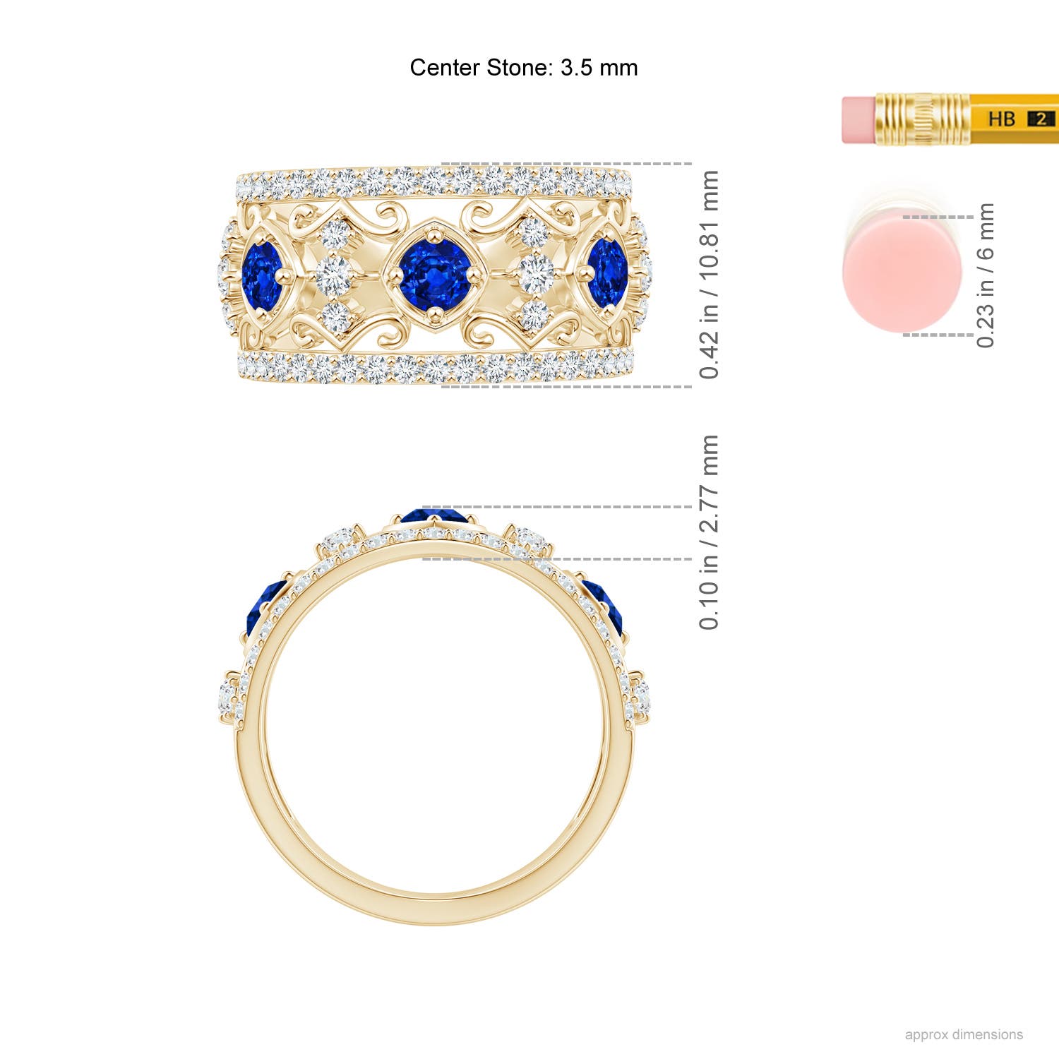 AAAA - Blue Sapphire / 1.33 CT / 14 KT Yellow Gold