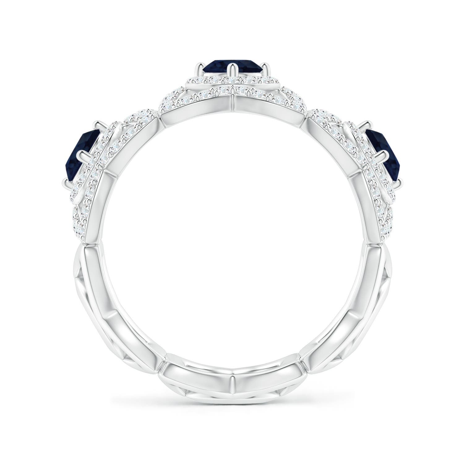 A - Blue Sapphire / 0.91 CT / 14 KT White Gold