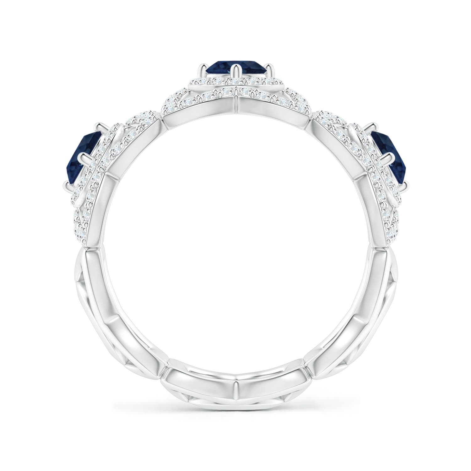 AA - Blue Sapphire / 0.91 CT / 14 KT White Gold