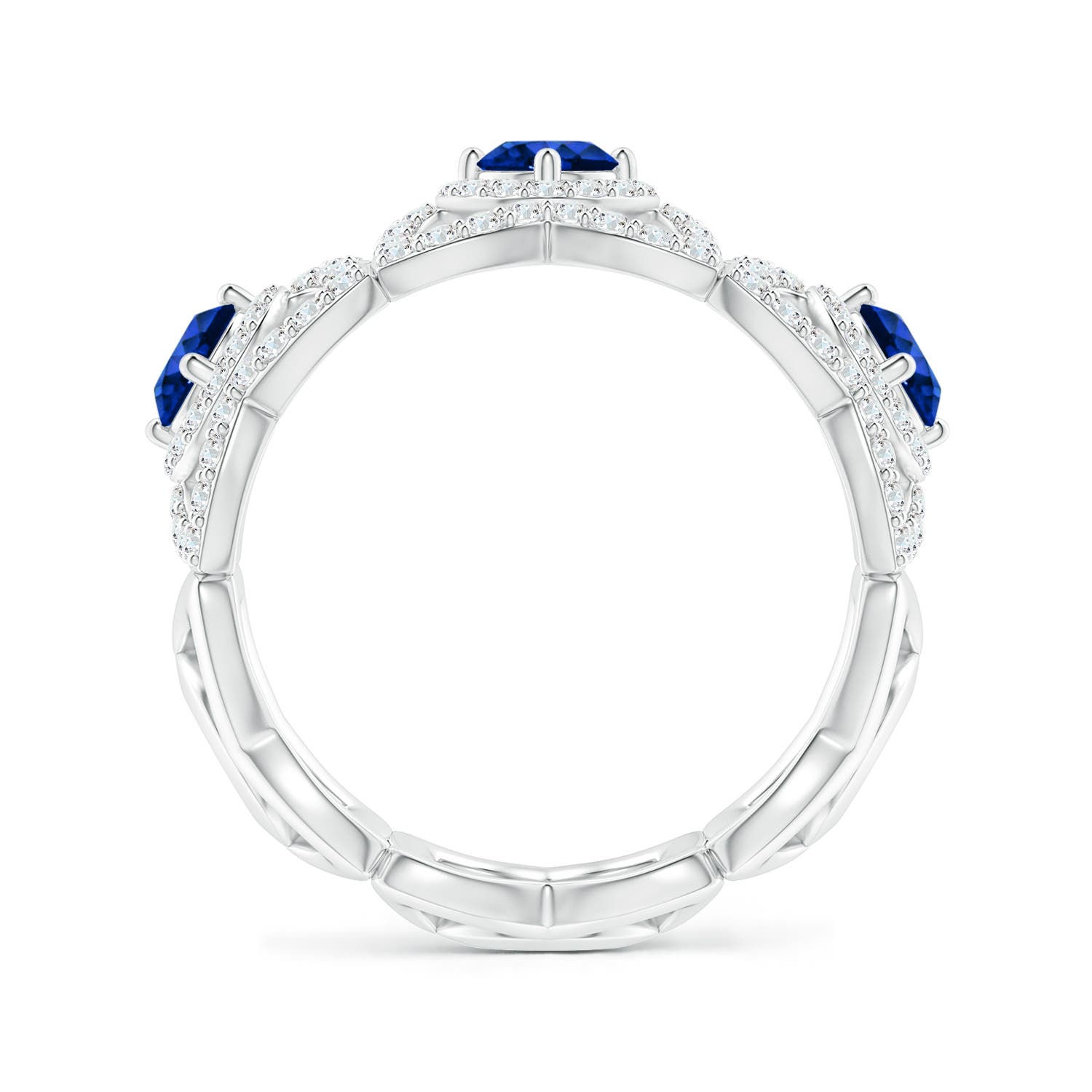 AAAA - Blue Sapphire / 0.91 CT / 14 KT White Gold