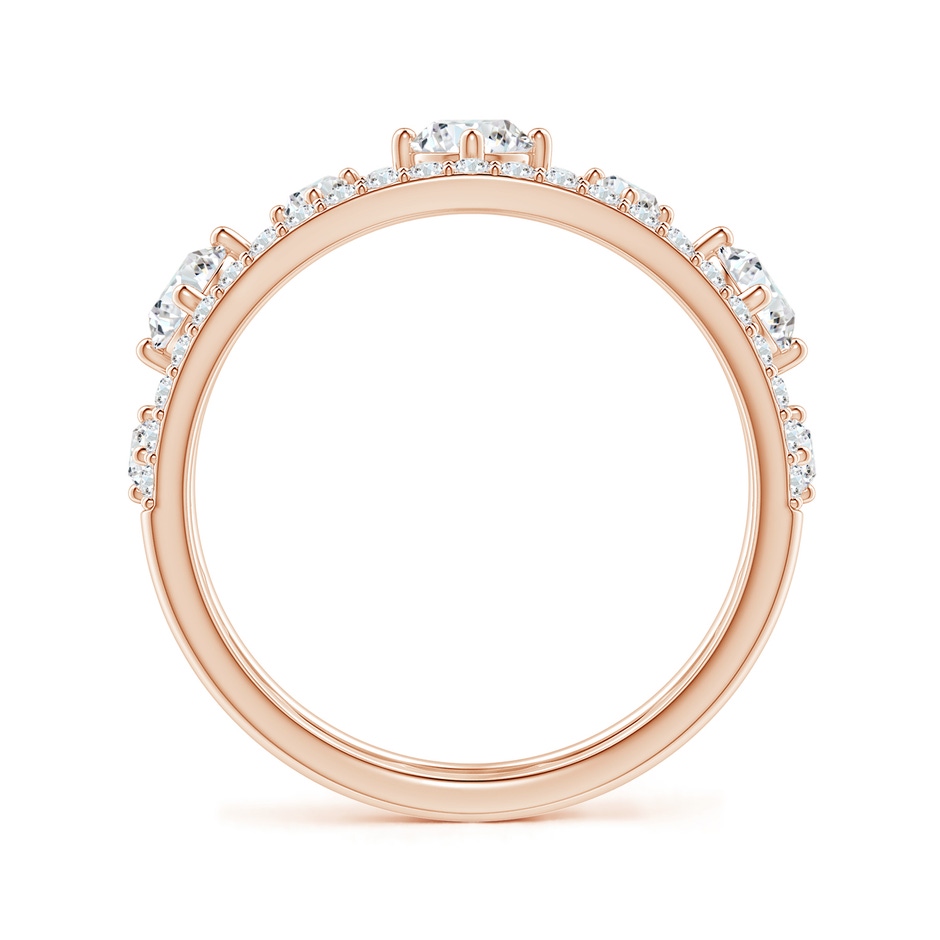 3.8mm GVS2 Art Deco Inspired Graduated Diamond Anniversary Band in Rose Gold side 1