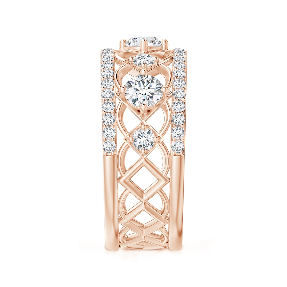 3.8mm GVS2 Art Deco Inspired Graduated Diamond Anniversary Band in Rose Gold side 2