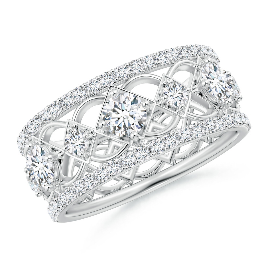 3.8mm GVS2 Art Deco Inspired Graduated Diamond Anniversary Band in White Gold 