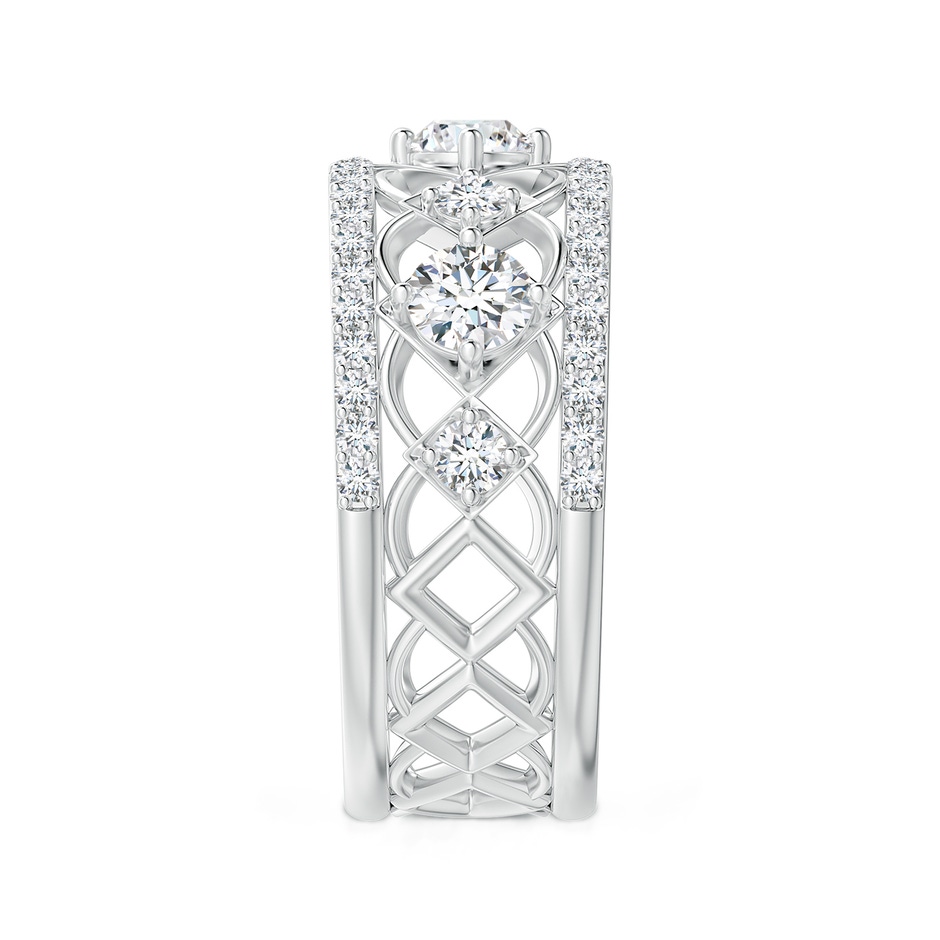 3.8mm GVS2 Art Deco Inspired Graduated Diamond Anniversary Band in White Gold side 2