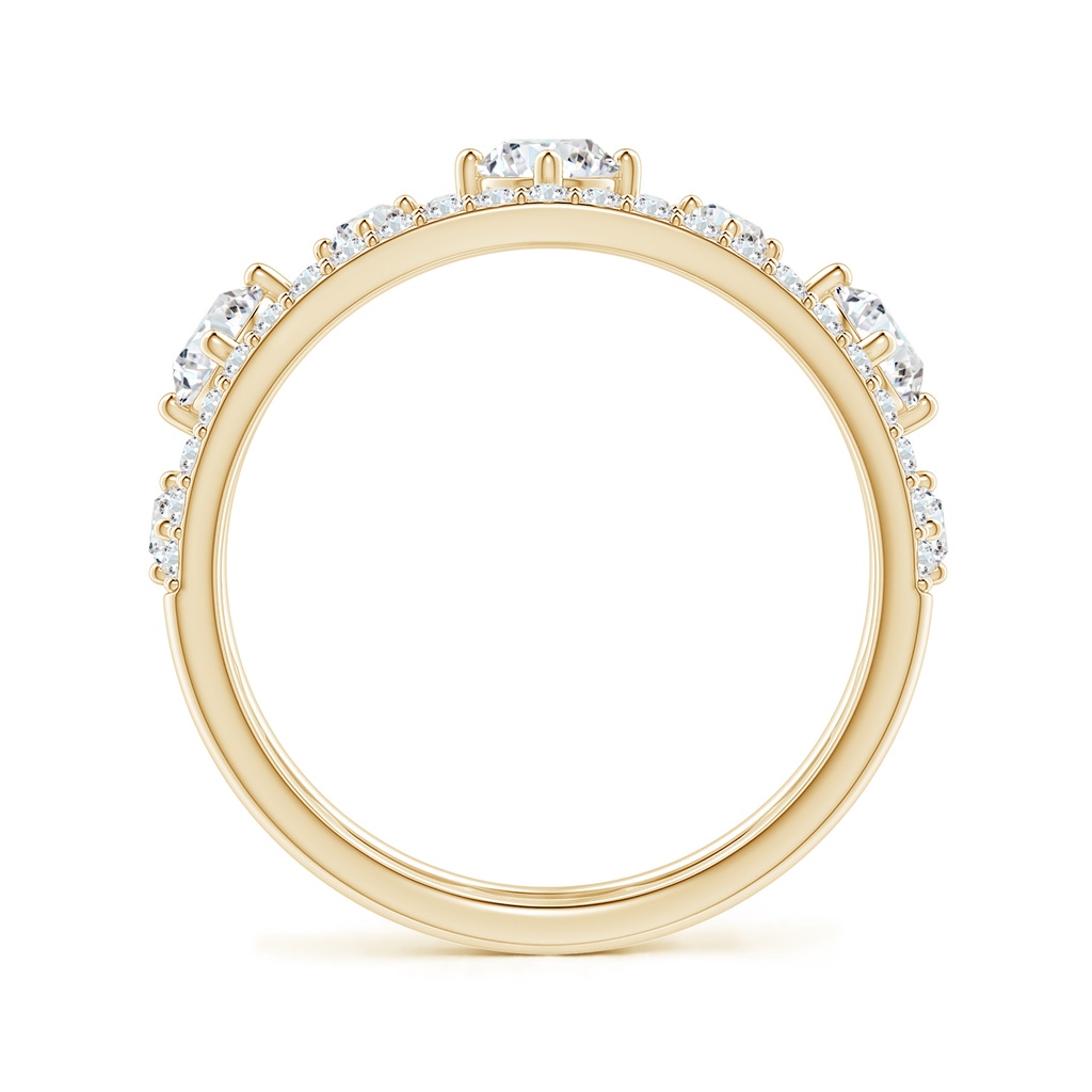 3.8mm GVS2 Art Deco Inspired Graduated Diamond Anniversary Band in Yellow Gold - side 1