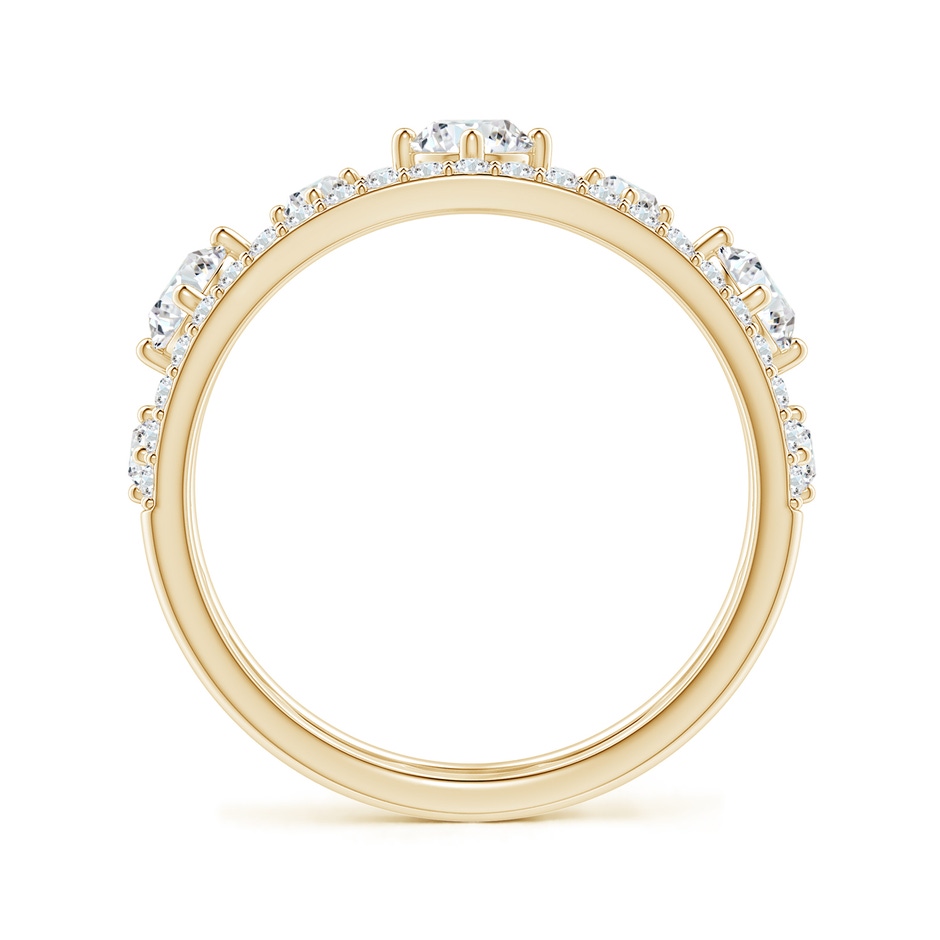 3.8mm GVS2 Art Deco Inspired Graduated Diamond Anniversary Band in Yellow Gold side 1