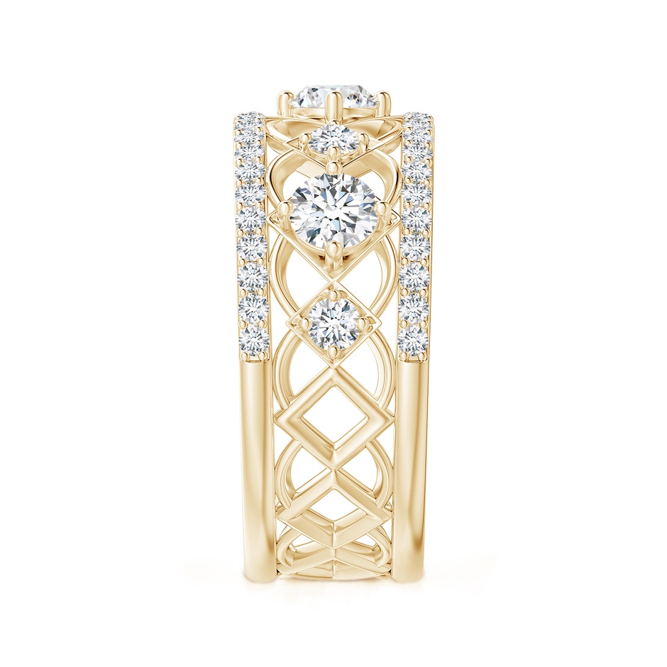 3.8mm GVS2 Art Deco Inspired Graduated Diamond Anniversary Band in Yellow Gold side 2