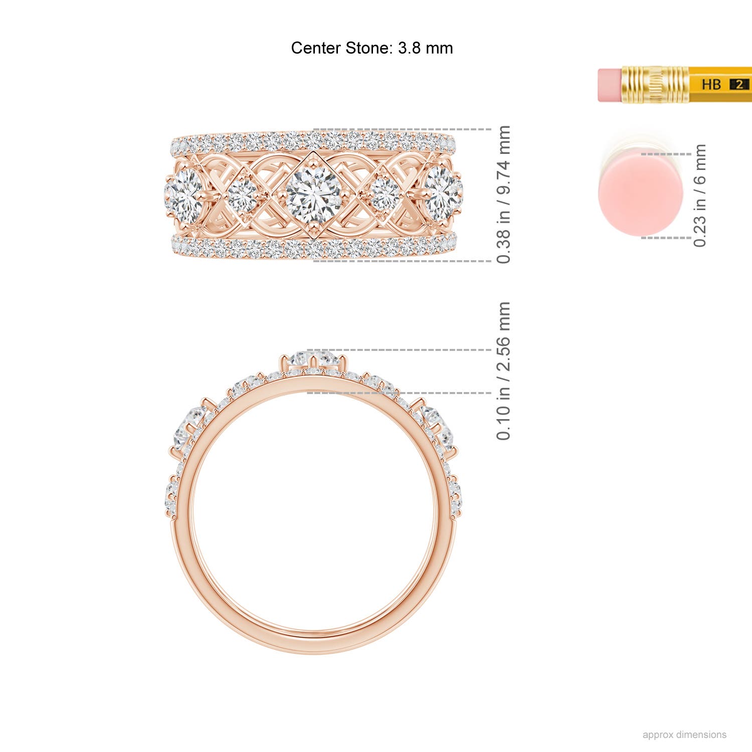 H, SI2 / 1.06 CT / 14 KT Rose Gold