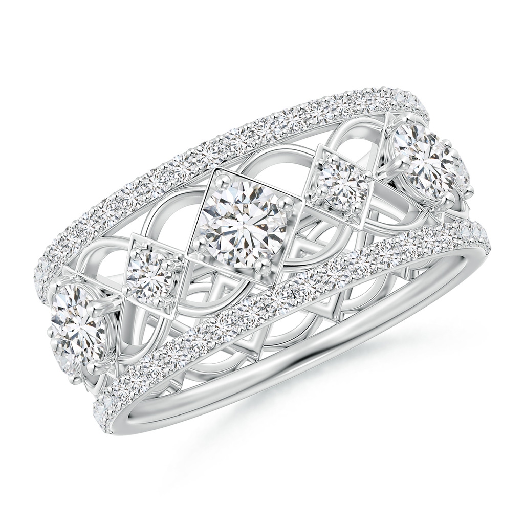 3.8mm HSI2 Art Deco Inspired Graduated Diamond Anniversary Band in White Gold