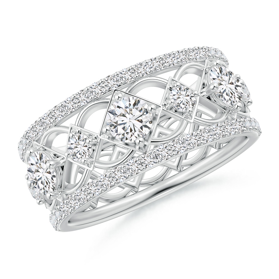 3.8mm HSI2 Art Deco Inspired Graduated Diamond Anniversary Band in White Gold 