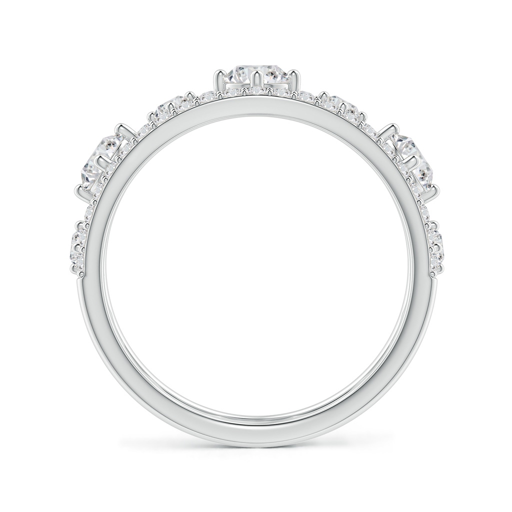 3.8mm HSI2 Art Deco Inspired Graduated Diamond Anniversary Band in White Gold - side 1