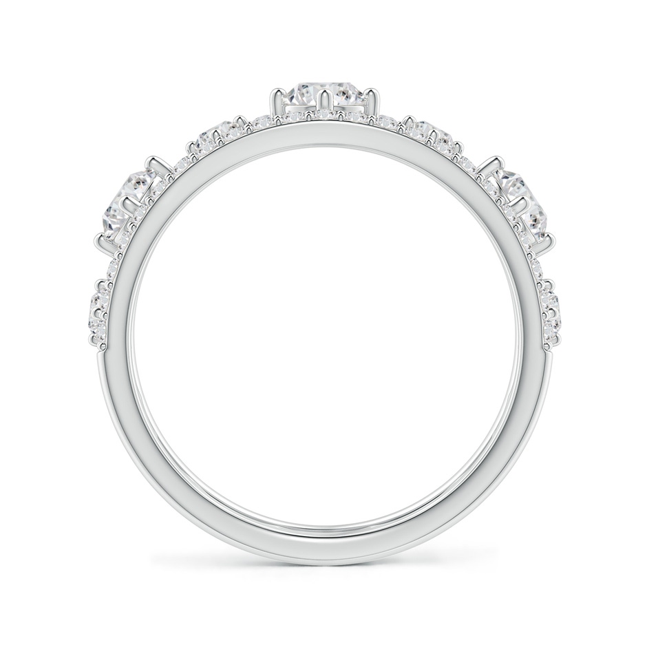 3.8mm HSI2 Art Deco Inspired Graduated Diamond Anniversary Band in White Gold Side 1