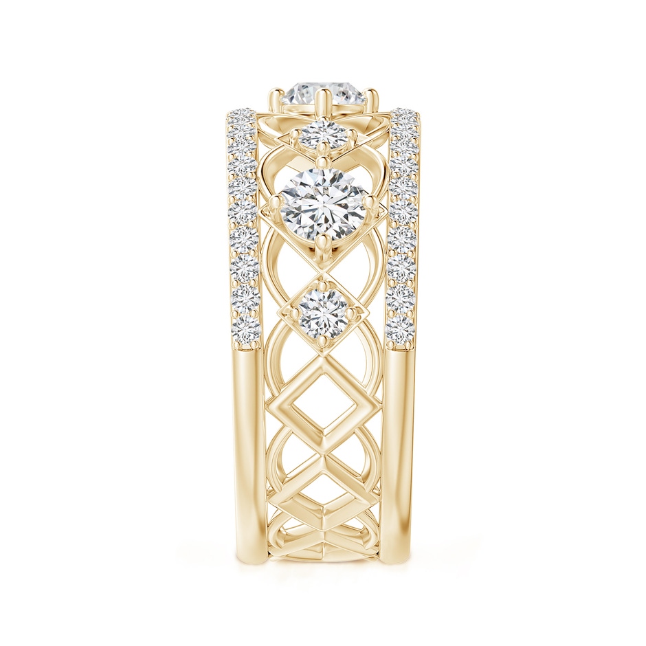 3.8mm HSI2 Art Deco Inspired Graduated Diamond Anniversary Band in Yellow Gold side 2