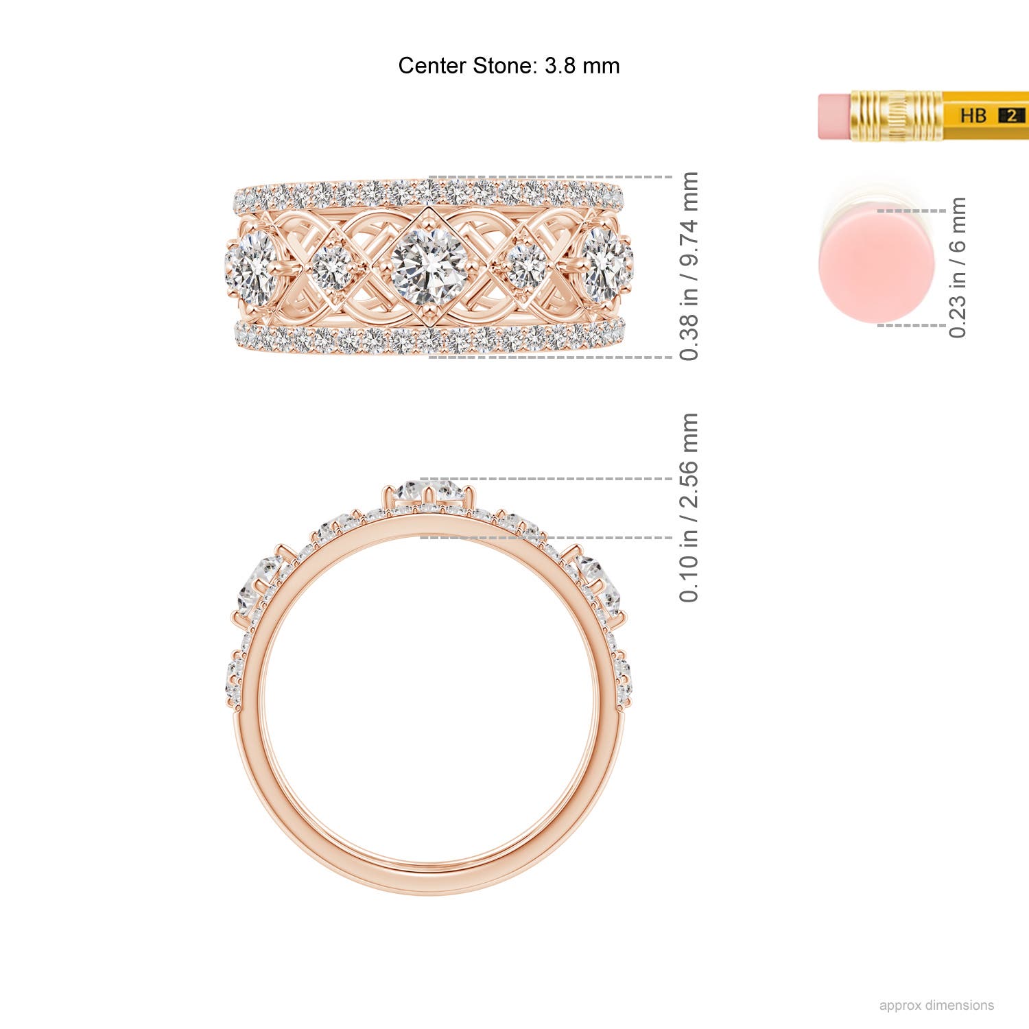 I-J, I1-I2 / 1.06 CT / 14 KT Rose Gold