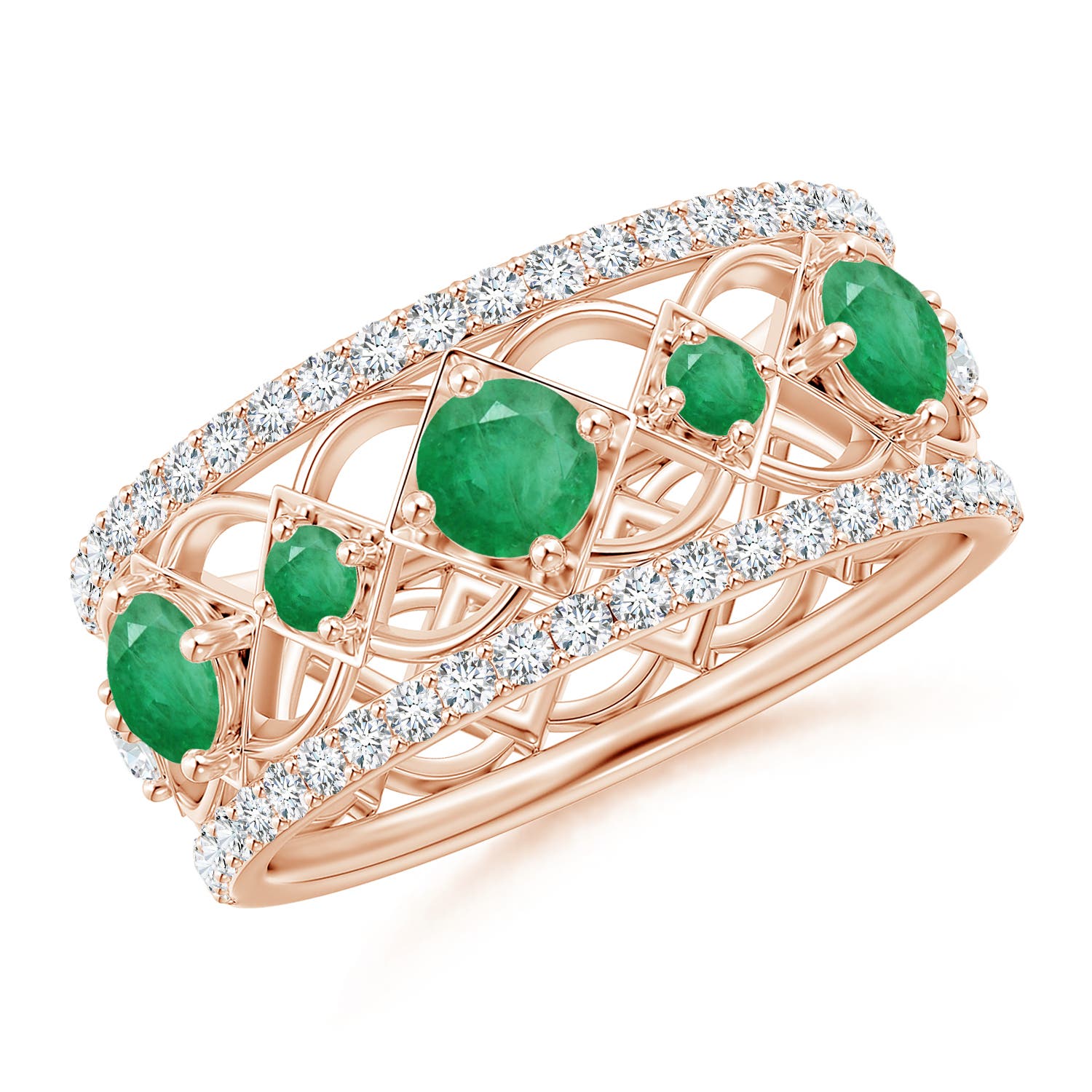 A - Emerald / 1.06 CT / 14 KT Rose Gold