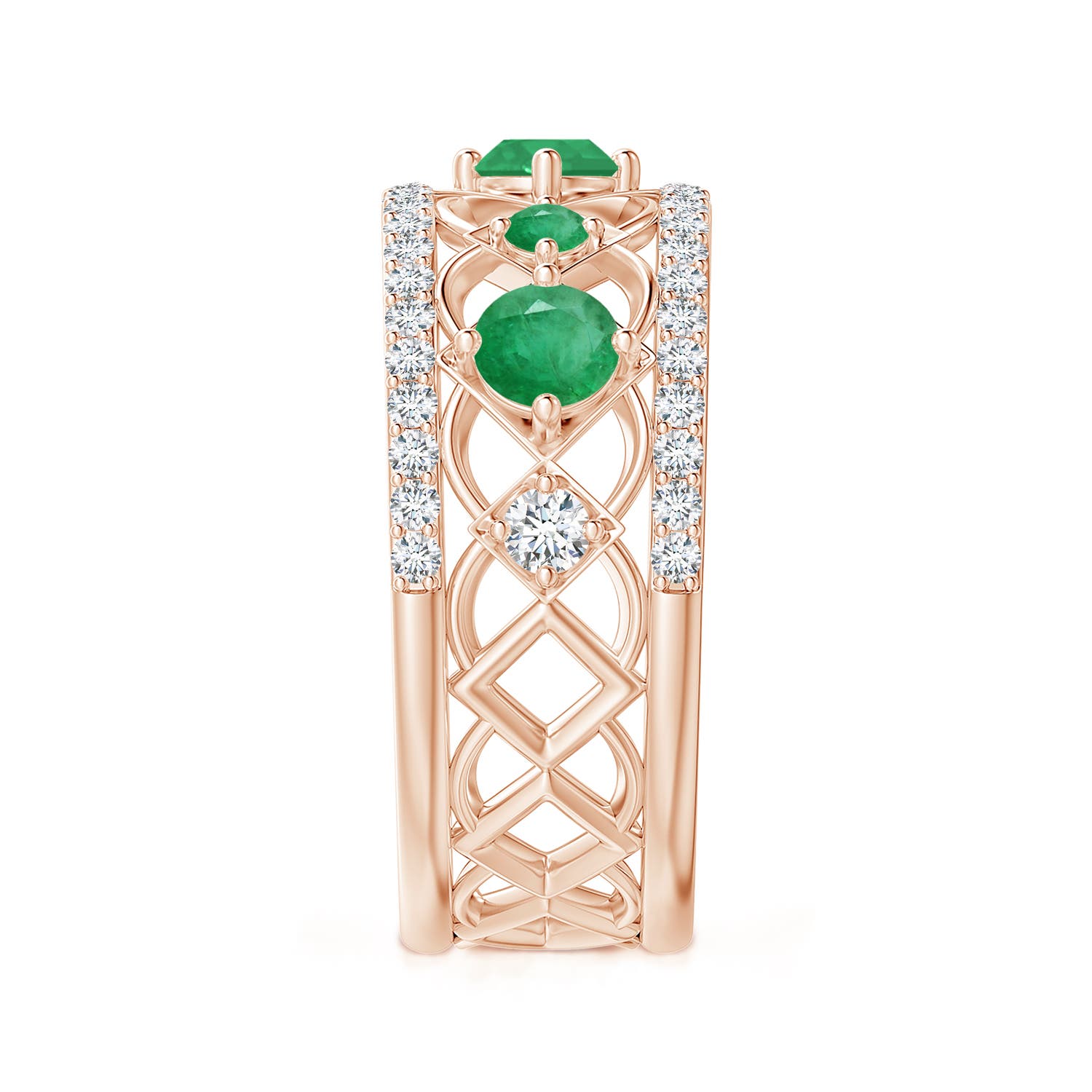 A - Emerald / 1.06 CT / 14 KT Rose Gold