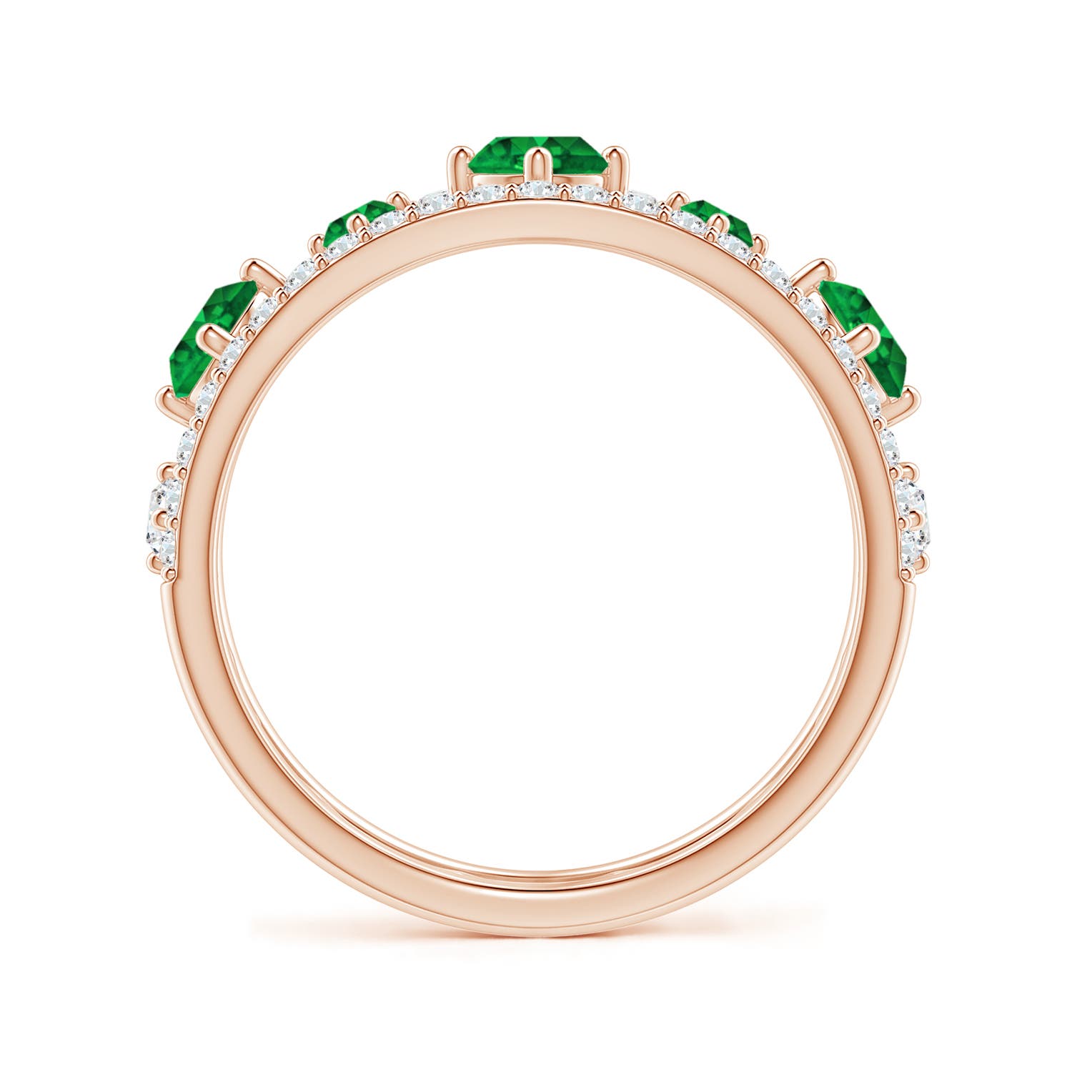 AAAA - Emerald / 1.06 CT / 14 KT Rose Gold