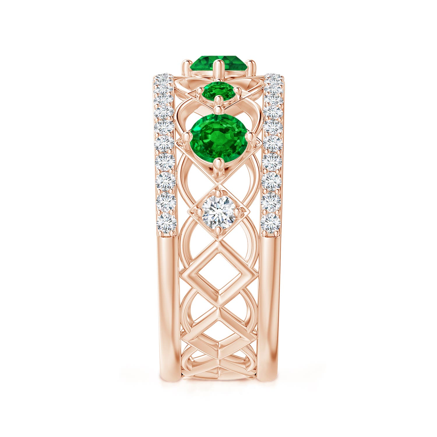 AAAA - Emerald / 1.06 CT / 14 KT Rose Gold