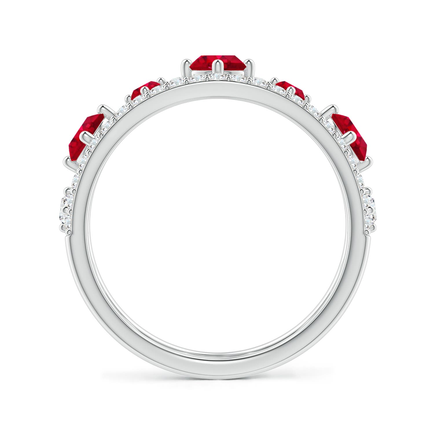 AAA - Ruby / 1.27 CT / 14 KT White Gold