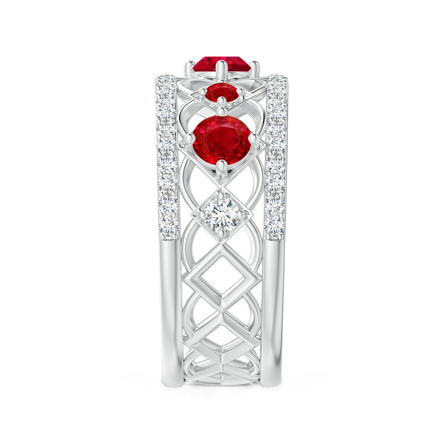 AAA - Ruby / 1.27 CT / 14 KT White Gold