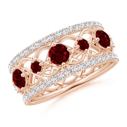 Fashion Rose Gold Ruby Rings