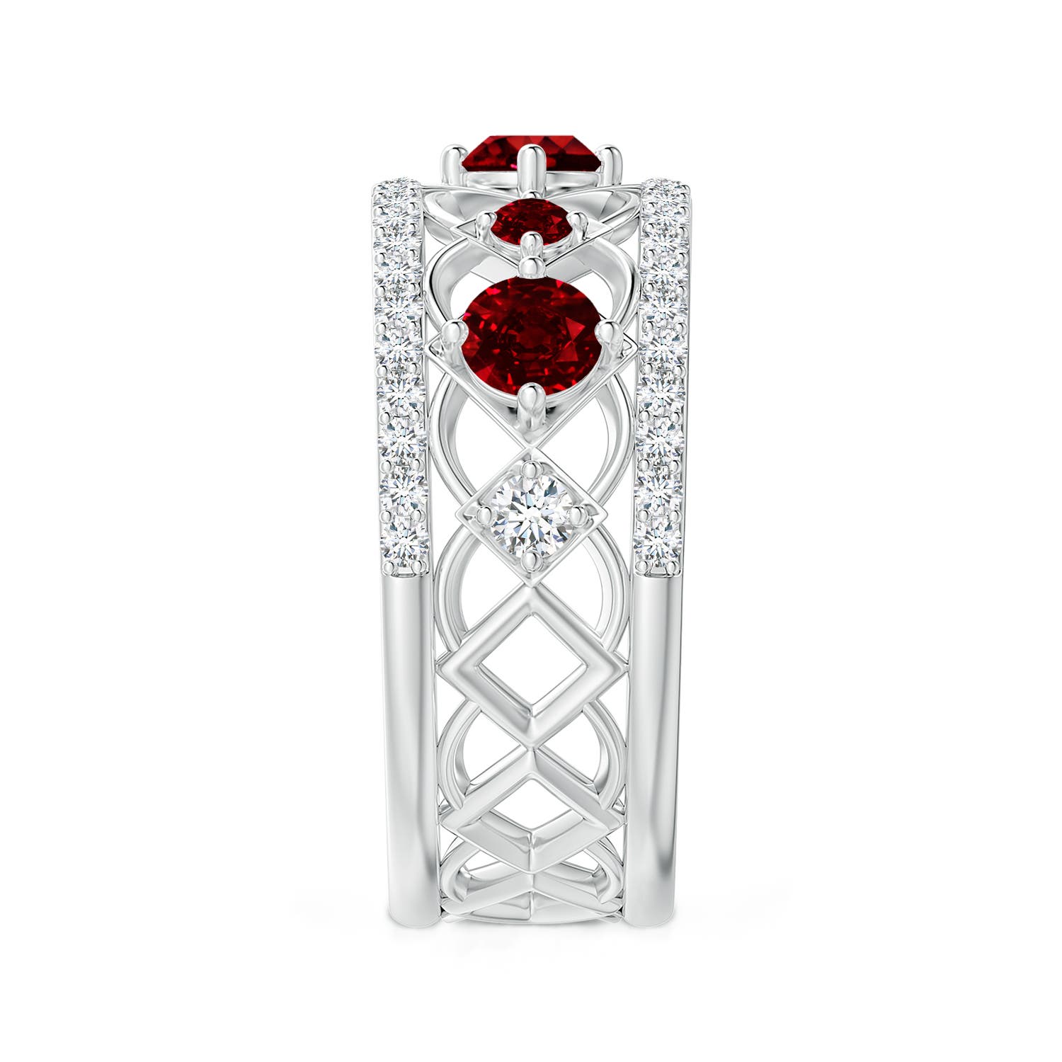 AAAA - Ruby / 1.27 CT / 14 KT White Gold