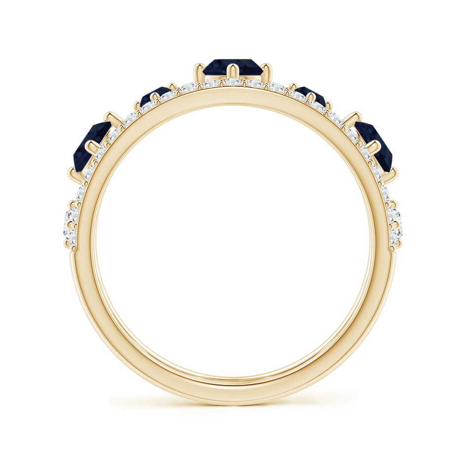 3.8mm A Art Deco Inspired Graduated Sapphire and Diamond Ring in Yellow Gold side 1