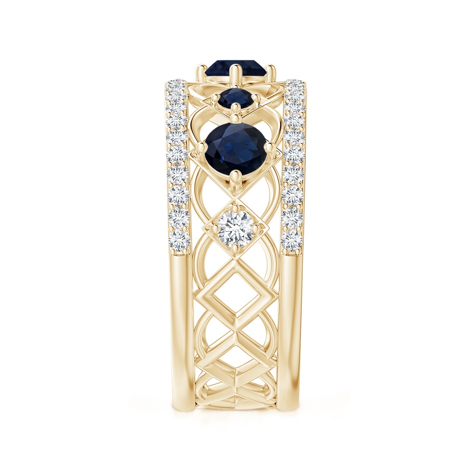 3.8mm A Art Deco Inspired Graduated Sapphire and Diamond Ring in Yellow Gold side 2