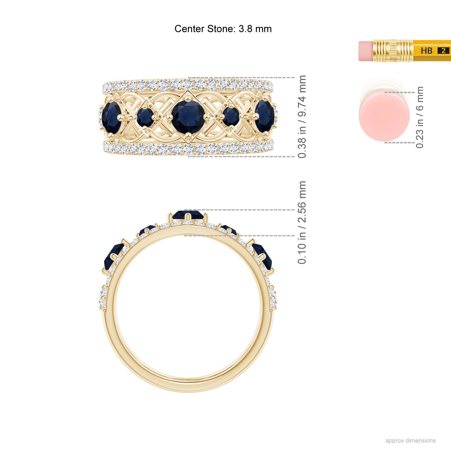 A - Blue Sapphire / 1.23 CT / 14 KT Yellow Gold