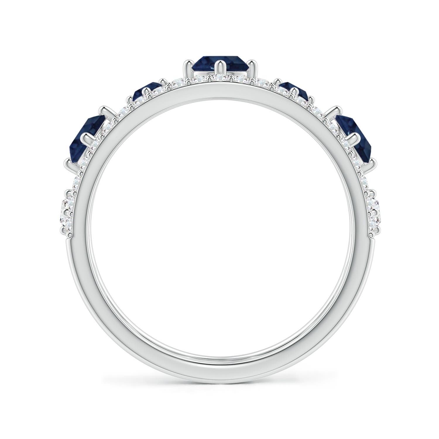 AA - Blue Sapphire / 1.23 CT / 14 KT White Gold