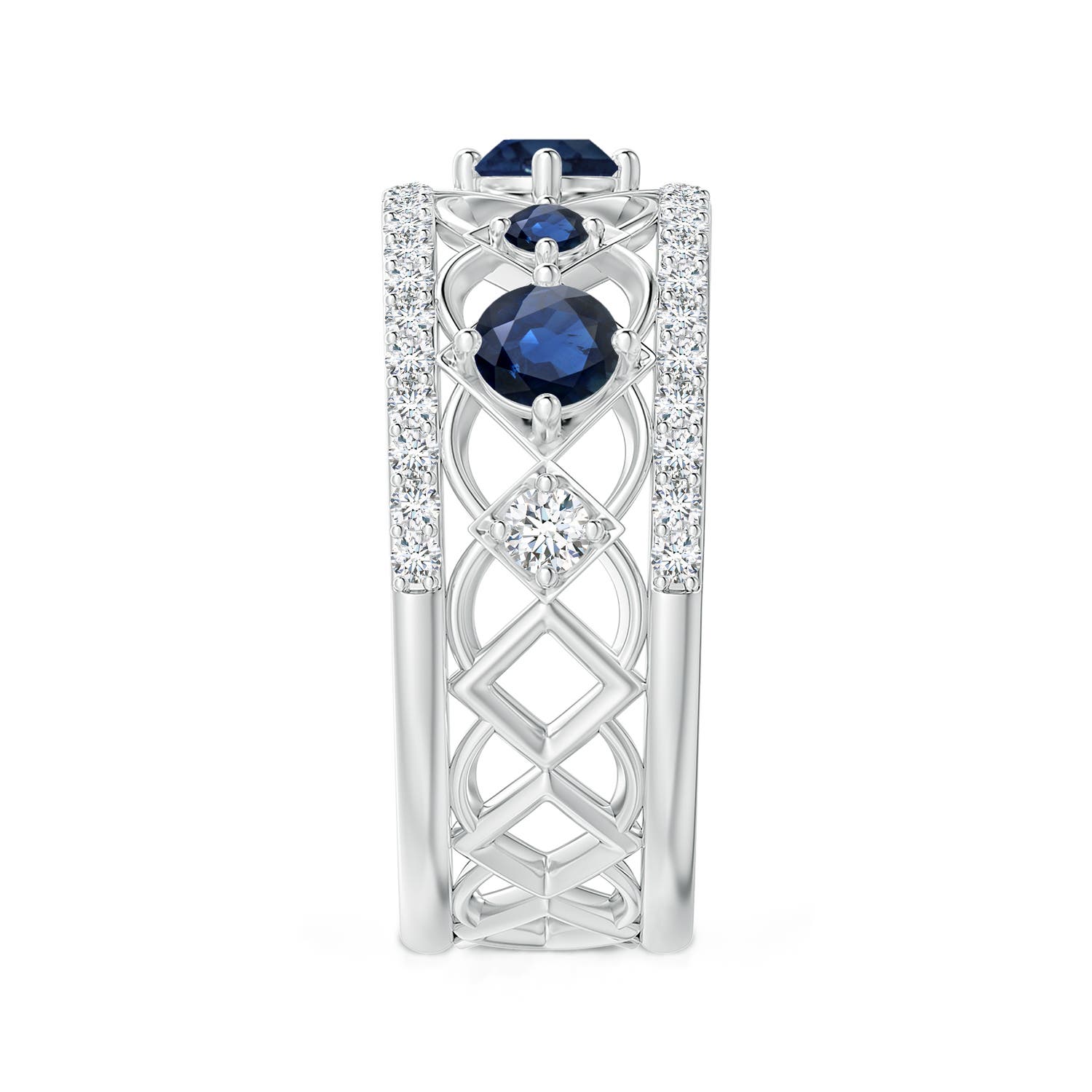 AA - Blue Sapphire / 1.23 CT / 14 KT White Gold