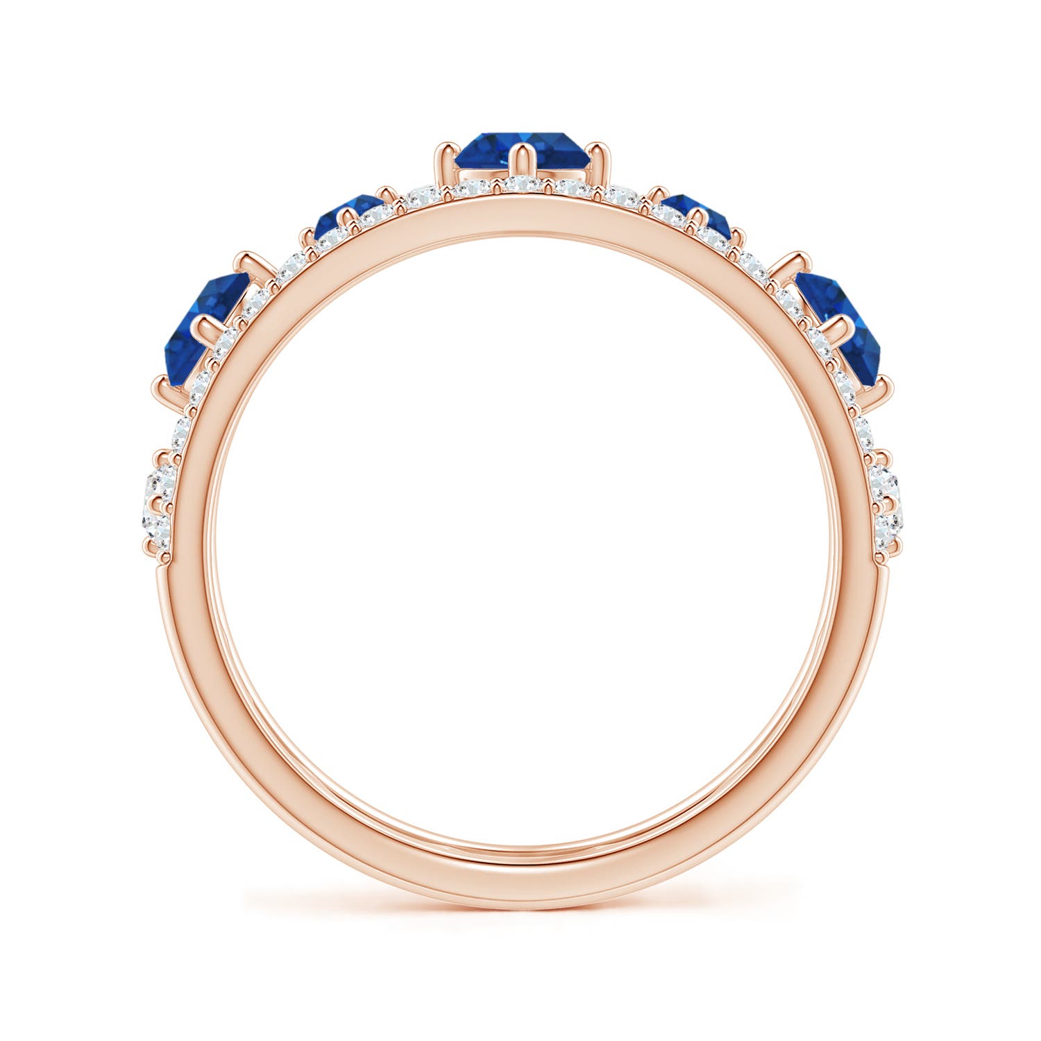 AAA - Blue Sapphire / 1.23 CT / 14 KT Rose Gold