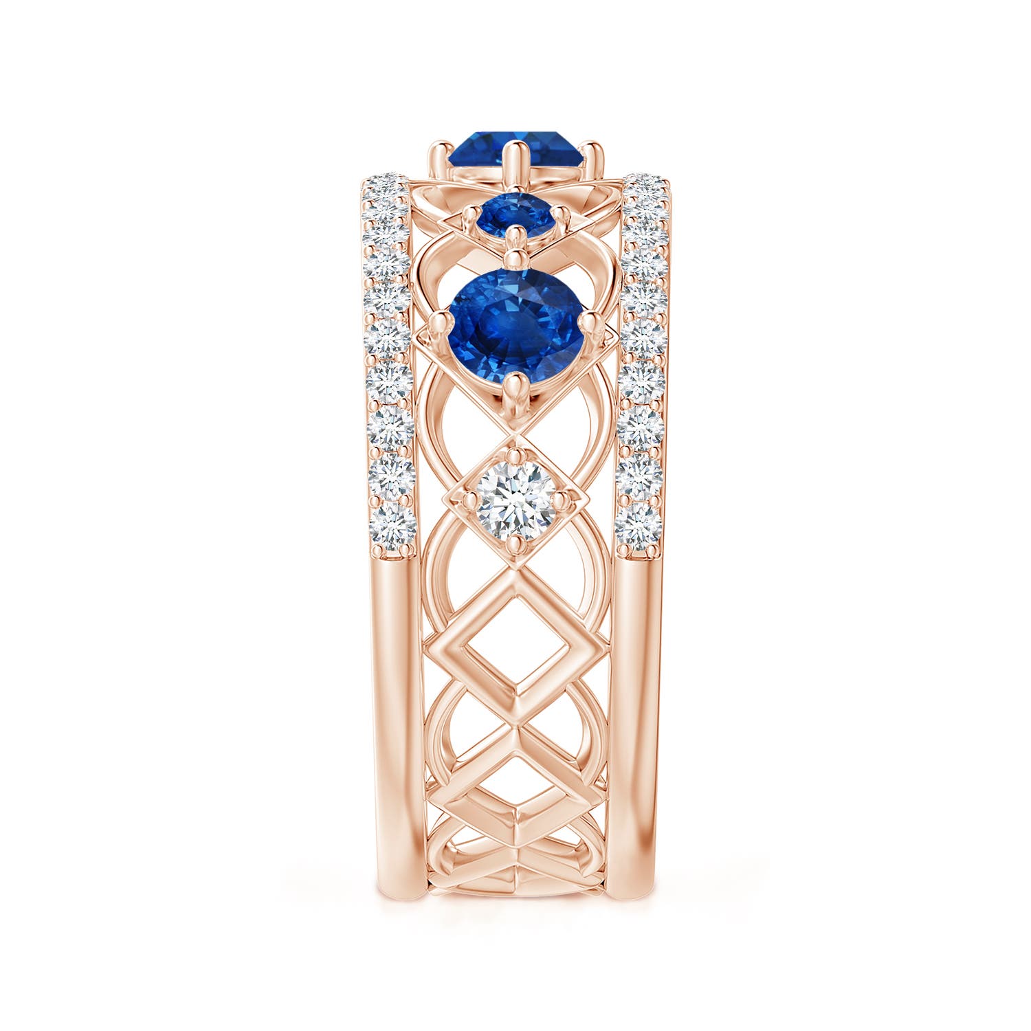 AAA - Blue Sapphire / 1.23 CT / 14 KT Rose Gold