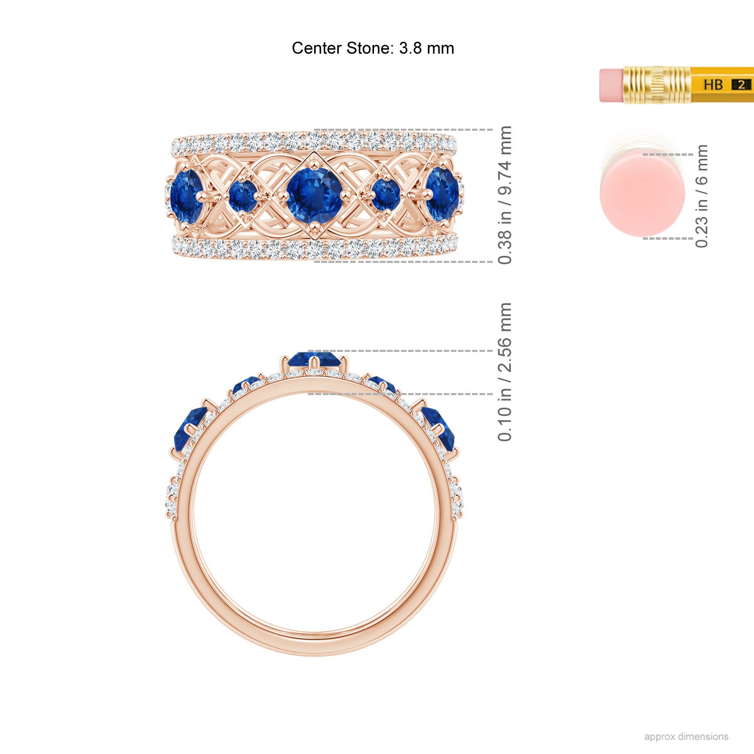 AAA - Blue Sapphire / 1.23 CT / 14 KT Rose Gold