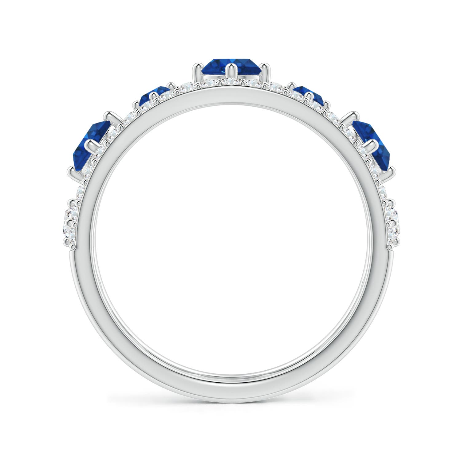 AAA - Blue Sapphire / 1.23 CT / 14 KT White Gold