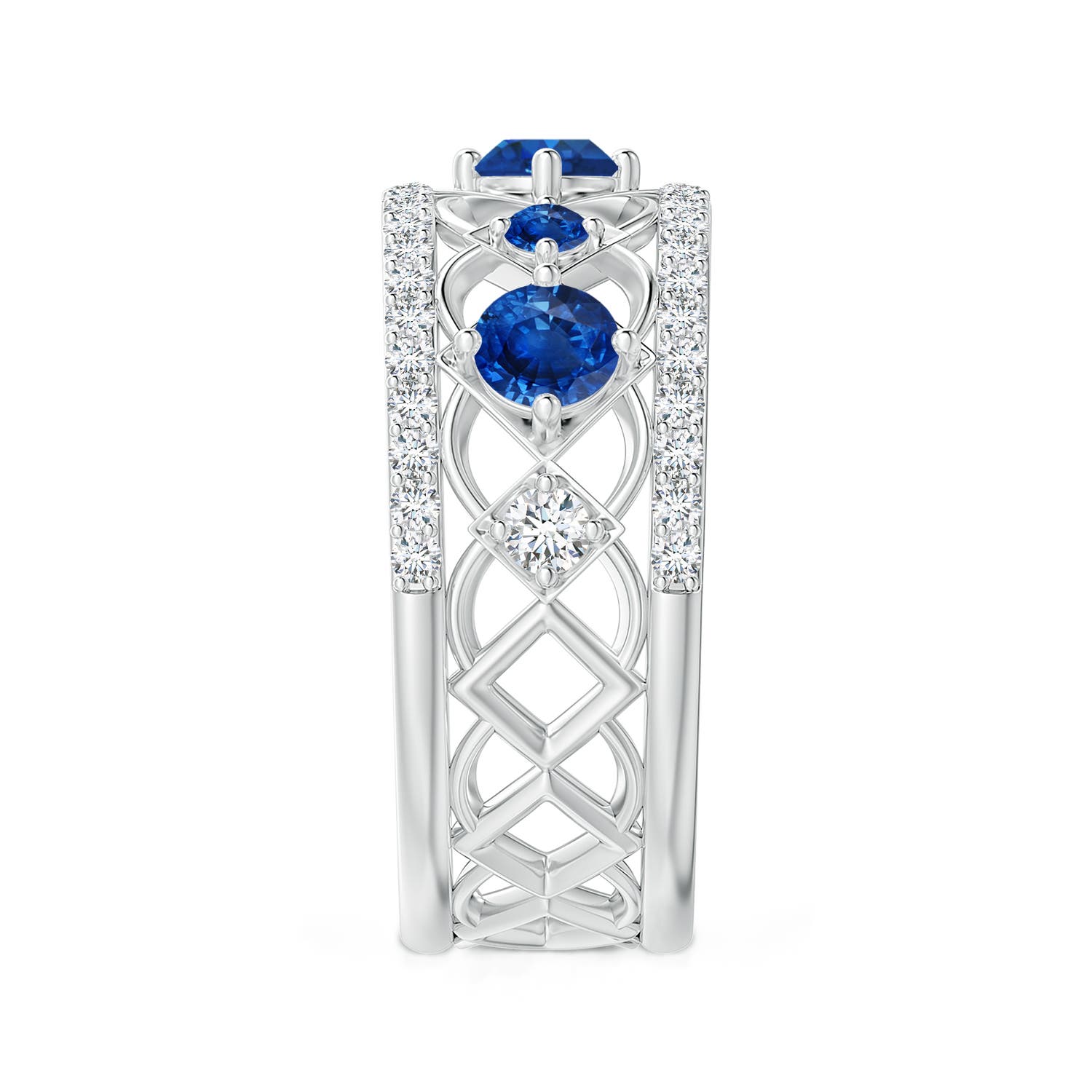 AAA - Blue Sapphire / 1.23 CT / 14 KT White Gold