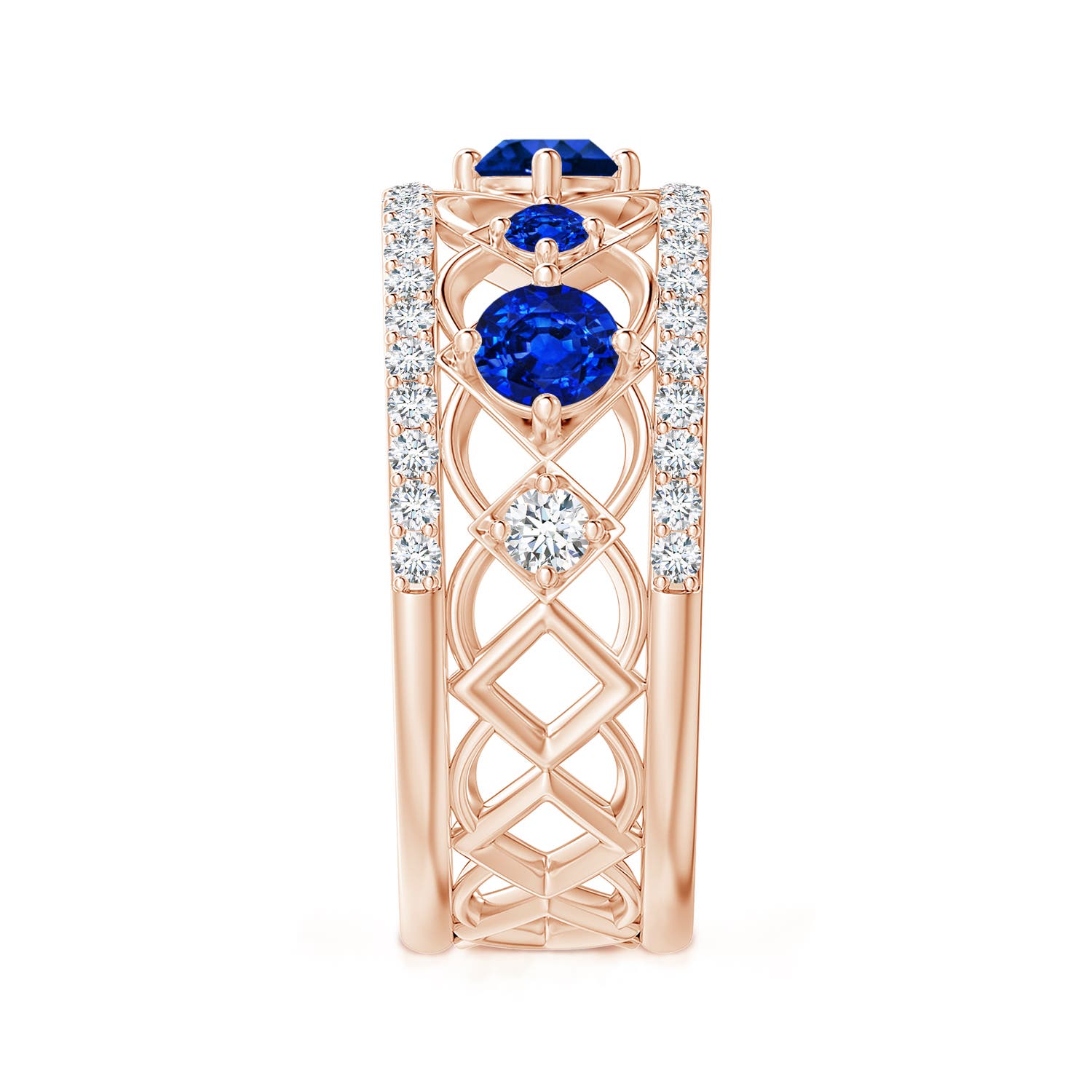 AAAA - Blue Sapphire / 1.23 CT / 14 KT Rose Gold