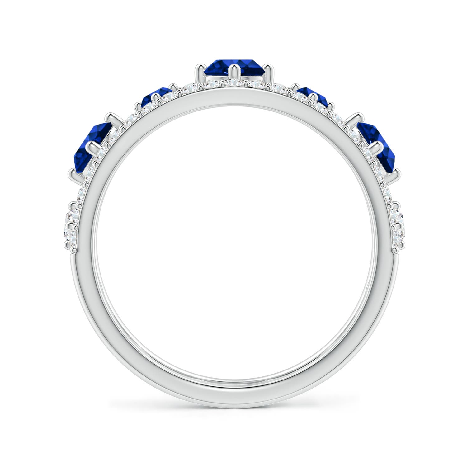 AAAA - Blue Sapphire / 1.23 CT / 14 KT White Gold