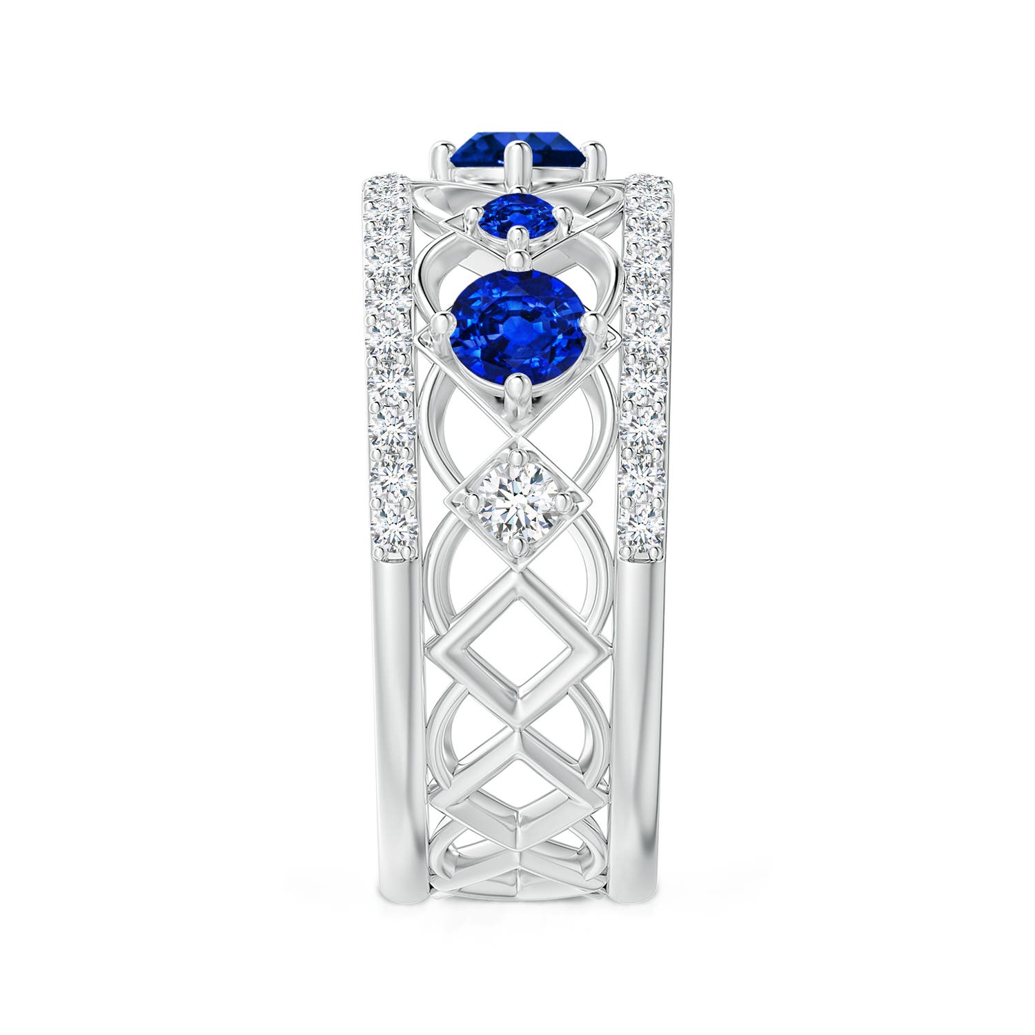 AAAA - Blue Sapphire / 1.23 CT / 14 KT White Gold