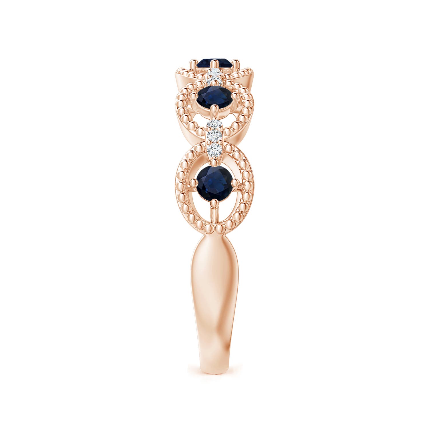 A - Blue Sapphire / 0.39 CT / 14 KT Rose Gold